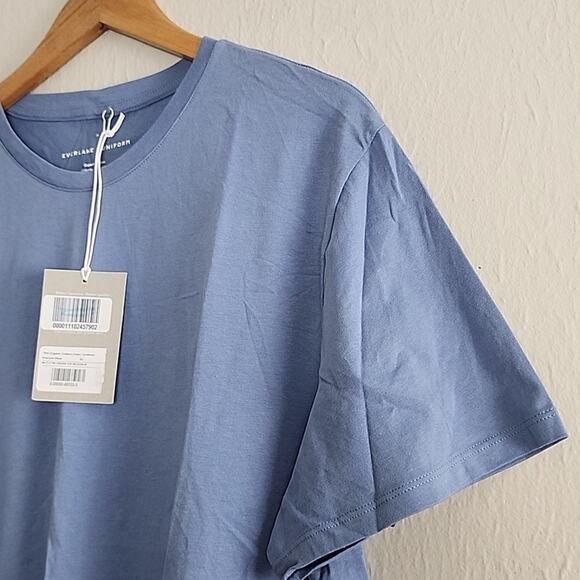 NEW Everlane Uniform Men's The Organic Cotton Crew Horizon Blue T-Shirt - Picture 8 of 8